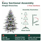 5 ft Flocked Artificial Christmas Tree, 200 Dual Color Lights