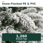 5 ft Flocked Artificial Christmas Tree, 200 Dual Color Lights