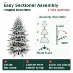 6 ft Flocked Artificial Christmas Tree, 300 Dual Color Lights