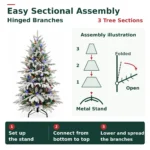 7 ft Flocked Artificial Christmas Tree, 400 Dual Color Lights