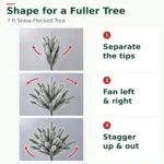 7 ft Flocked Artificial Christmas Tree, 400 Dual Color Lights