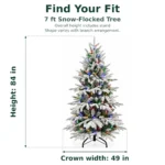 7 ft Flocked Artificial Christmas Tree, 400 Dual Color Lights