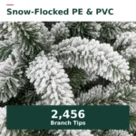 7 ft Flocked Artificial Christmas Tree, 400 Dual Color Lights