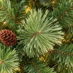 7.5 ft Prelit Artificial Christmas Tree with 750 Warm White LED Lights, 82 Pinecones, Mixed PE/PVC Foliage and Hinged Branches