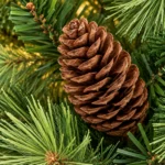 7.5 ft Prelit Artificial Christmas Tree with 750 Warm White LED Lights, 82 Pinecones, Mixed PE/PVC Foliage and Hinged Branches