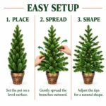 2 ft Artificial Tabletop Christmas Tree with 230 All-PE Branch Tips, Unlit Mini Green Tree with Rustic Brown Pot-Style Base for Desk and Console Decor