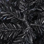 2 ft Black Artificial Tabletop Christmas Tree, 159 PE/PVC Tips, Unlit Mini Tree with Burlap Wrapped Base for Christmas and Halloween Decor