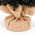 2.5 ft Black Artificial Tabletop Christmas Tree, 265 PE/PVC Tips, Unlit Tree with Burlap Wrapped Base for Monochrome Christmas and Halloween Decor