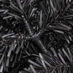 3 ft Black Artificial Tabletop Christmas Tree, 350 PE/PVC Tips, Unlit Tree with Burlap Wrapped Base for Christmas and Halloween Decorations