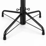 4 ft Prelit Black Artificial Christmas Tree with 150 White LED Lights, 666 PE/PVC Tips, Hinged Branches and Metal Stand for Holiday Decor