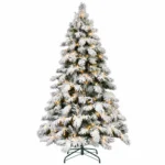 5 ft Flocked Artificial Christmas Tree, 375 Tips, 200 Warm White Lights