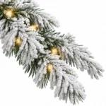 5 ft Flocked Artificial Christmas Tree, 375 Tips, 200 Warm White Lights