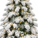 6 ft Flocked Artificial Christmas Tree, 594 Tips, 270 Warm White Lights